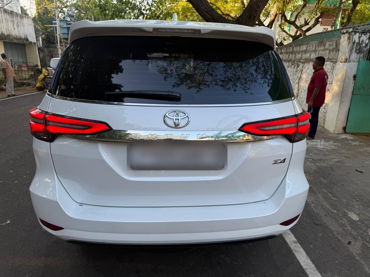 Toyota Fortuner rear view, Om Shakthi Travels Chennai